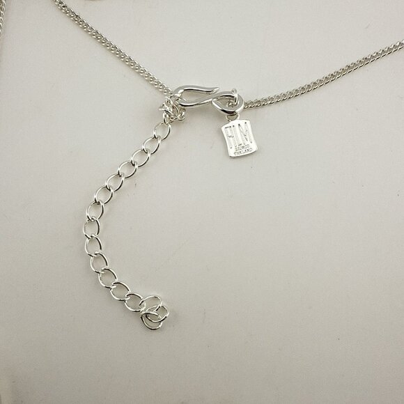 Robert Lee Morris RLM Necklace Wishbone Modernist White Bronze Pendant QVC - Picture 6 of 12